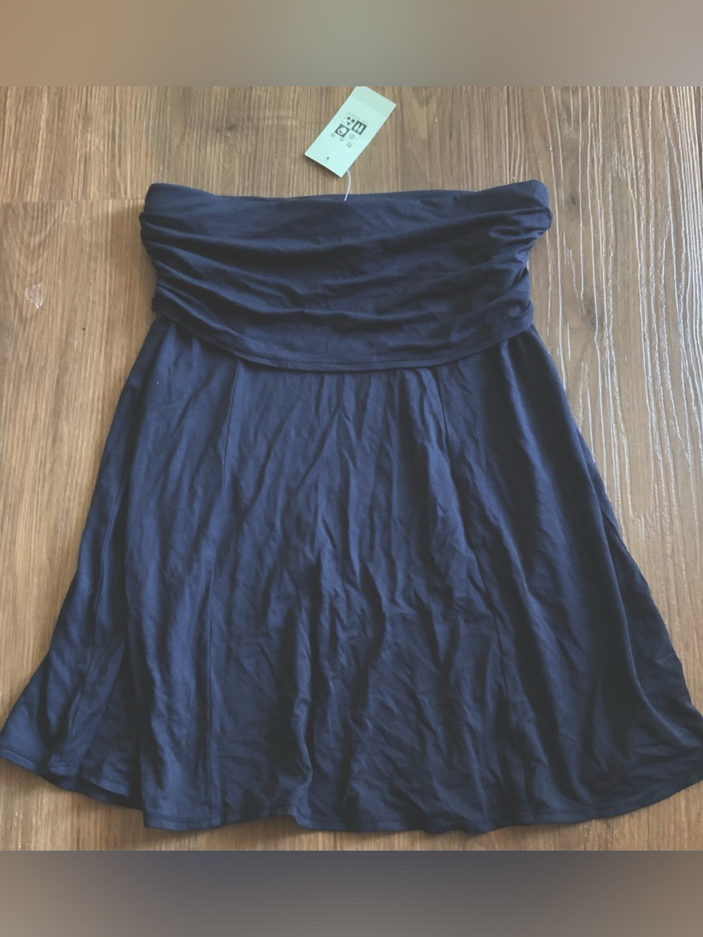 New Max Studio Women's Fold-Over Waist Jersey Skirt sz XS, Navy